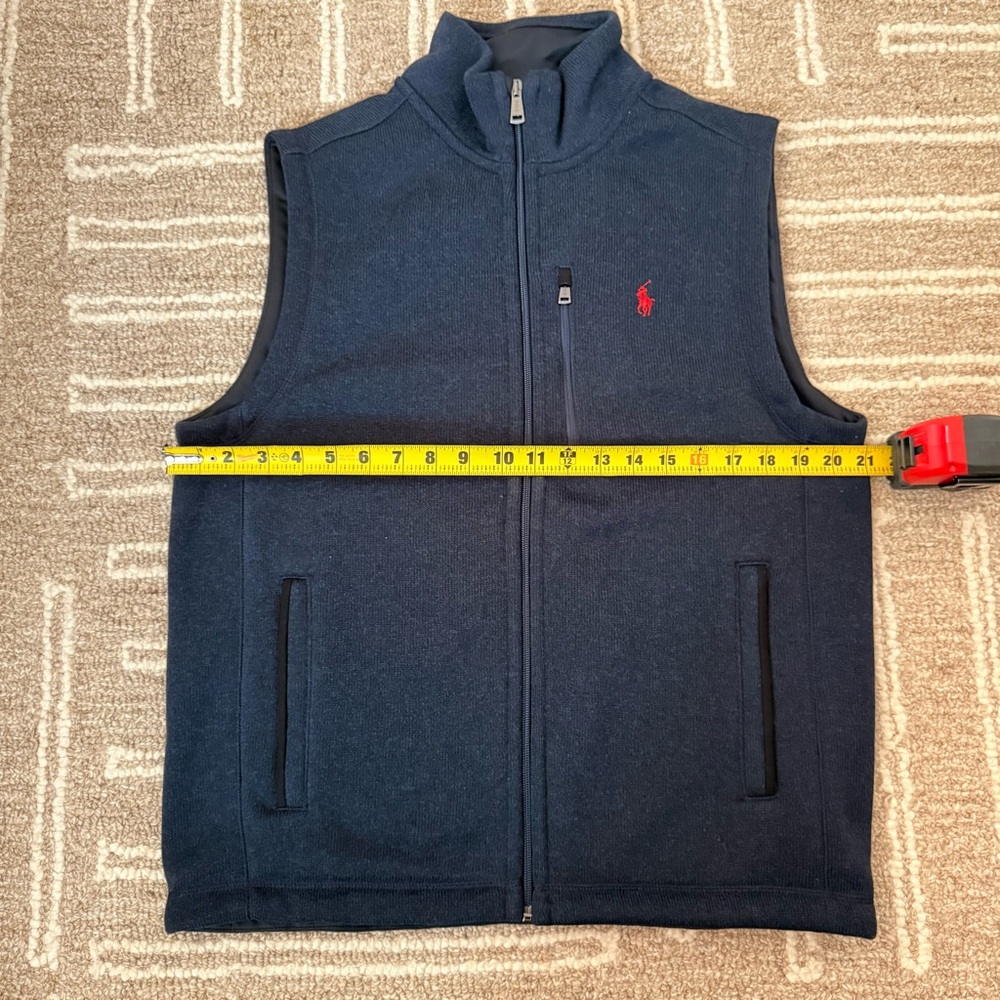 Men’s Polo Ralph Lauren Navy Fleece Mockneck Vest - Picture 5 of 8